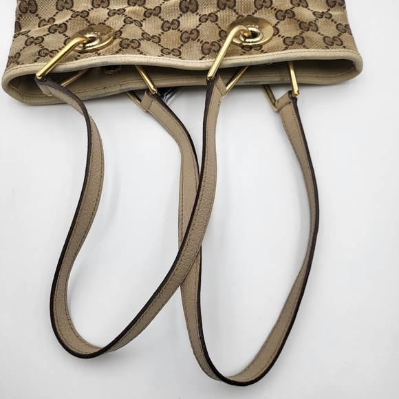 GUCCI PM CANVAS LEATHER TOTE BAG...Authentic w/ COA.... - Picture 7 of 15